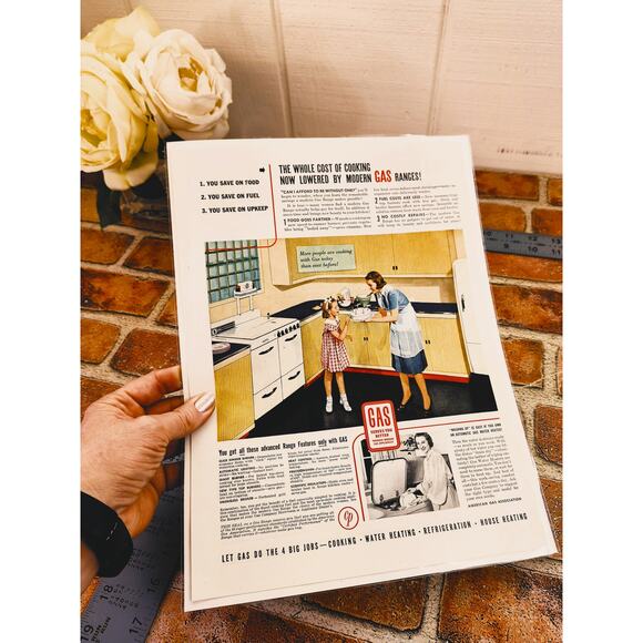 1940 Vintage American Gas Association Print Ad‎ Retro Kitchen Appliances Decor - Picture 2 of 10